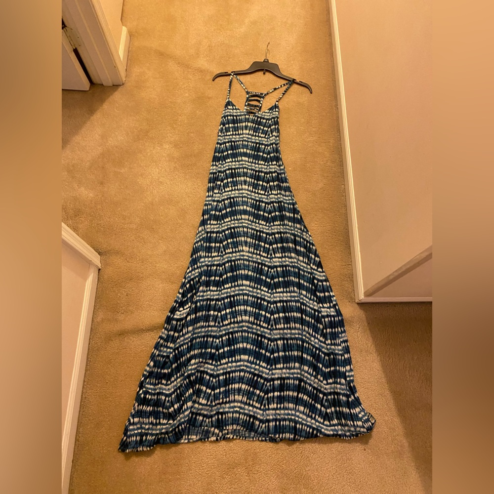 Blue and white tie dye maxi dress forever 21